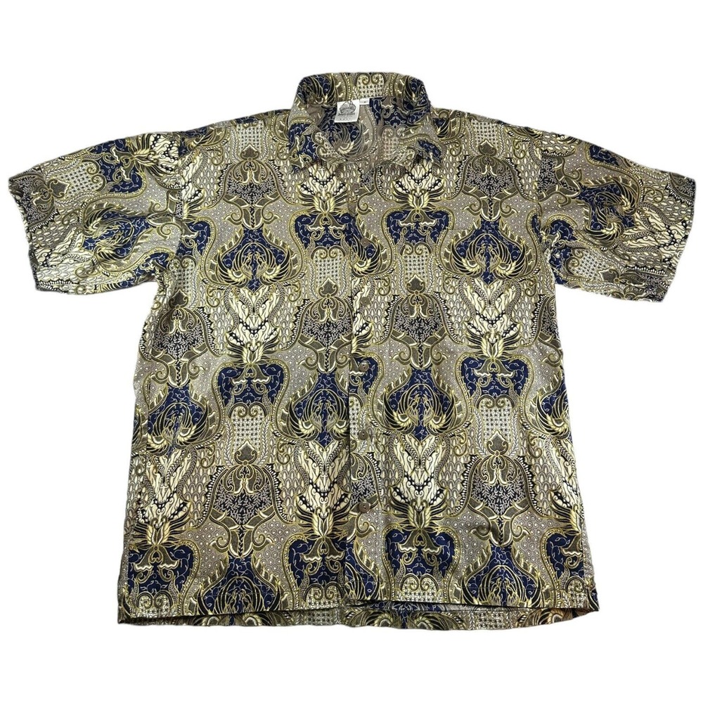 Ron Jon Surf Shop Down Under Hand Made In Bali Indonesia Short Sleeve Button Up